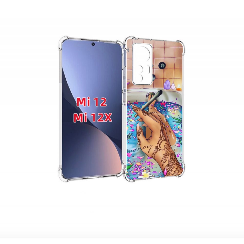 

Чехол бампер MyPads девушка в ванне женский для Xiaomi 12., Прозрачный, Tocco
