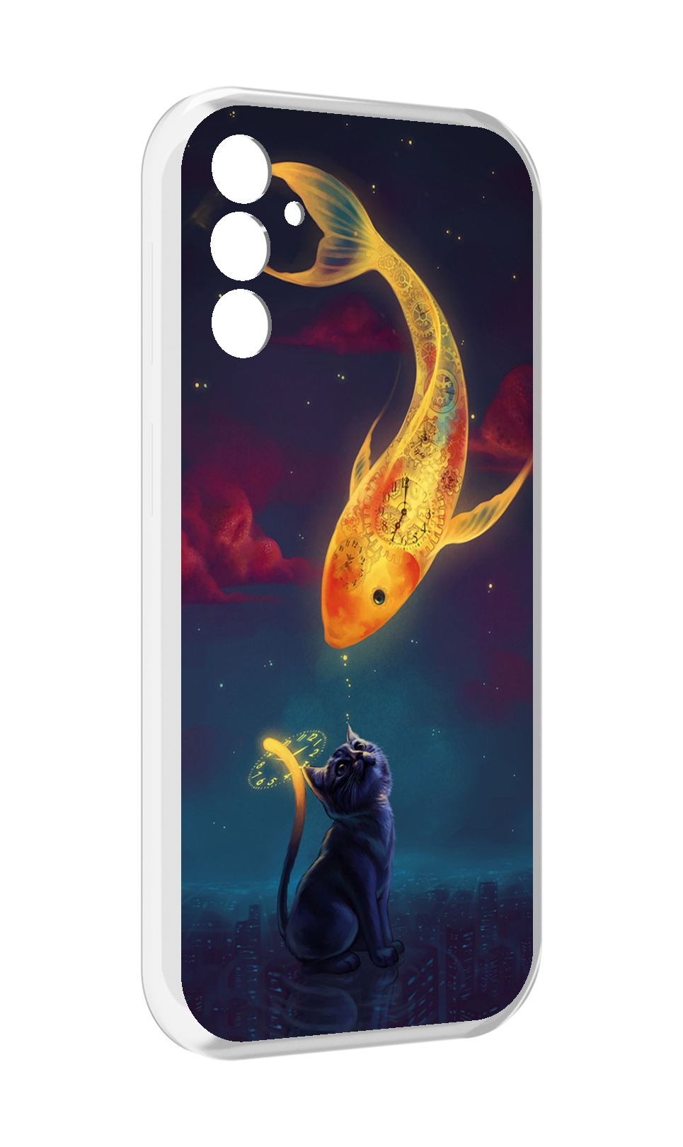 

Чехол MyPads золотая-рыбка-часовая для Samsung Galaxy M13, Прозрачный, Tocco
