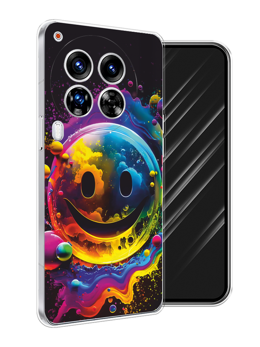 

Чехол Awog на Tecno Camon 30 Premier "Кислотный смайл", Фиолетовый;желтый;синий, 305450-1