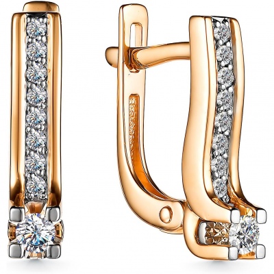 

Серьги с 18 бриллиантами из красного золота Алкор 24761-100, 24761-100