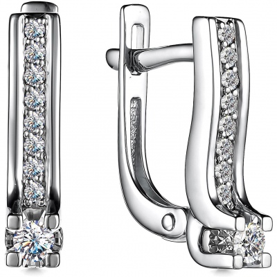

Серьги с 18 бриллиантами из белого золота Алкор 24761-200, 24761-200