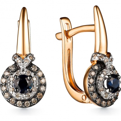 

Серьги с сапфирами и бриллиантами из красного золота Алкор 24766-102, 24766-102