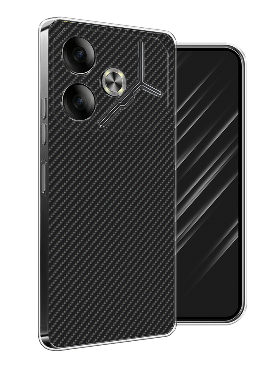

Чехол Awog на Tecno Pova 6 "Черный карбон", 305350-1