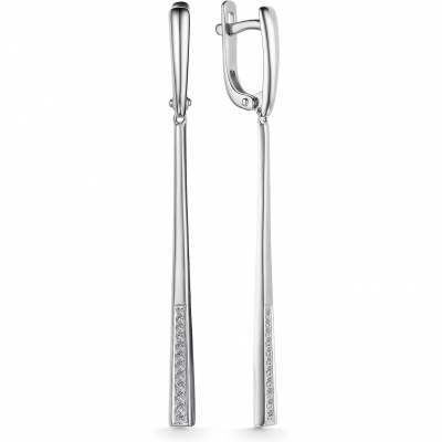 

Серьги с 22 бриллиантами из белого золота Алкор 24610-200, 24610-200