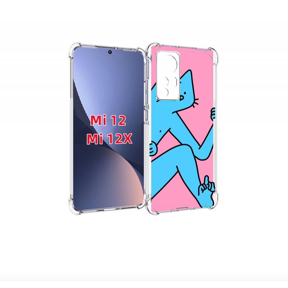 

Чехол бампер MyPads голубой кот в дверце для Xiaomi 12., Прозрачный, Tocco