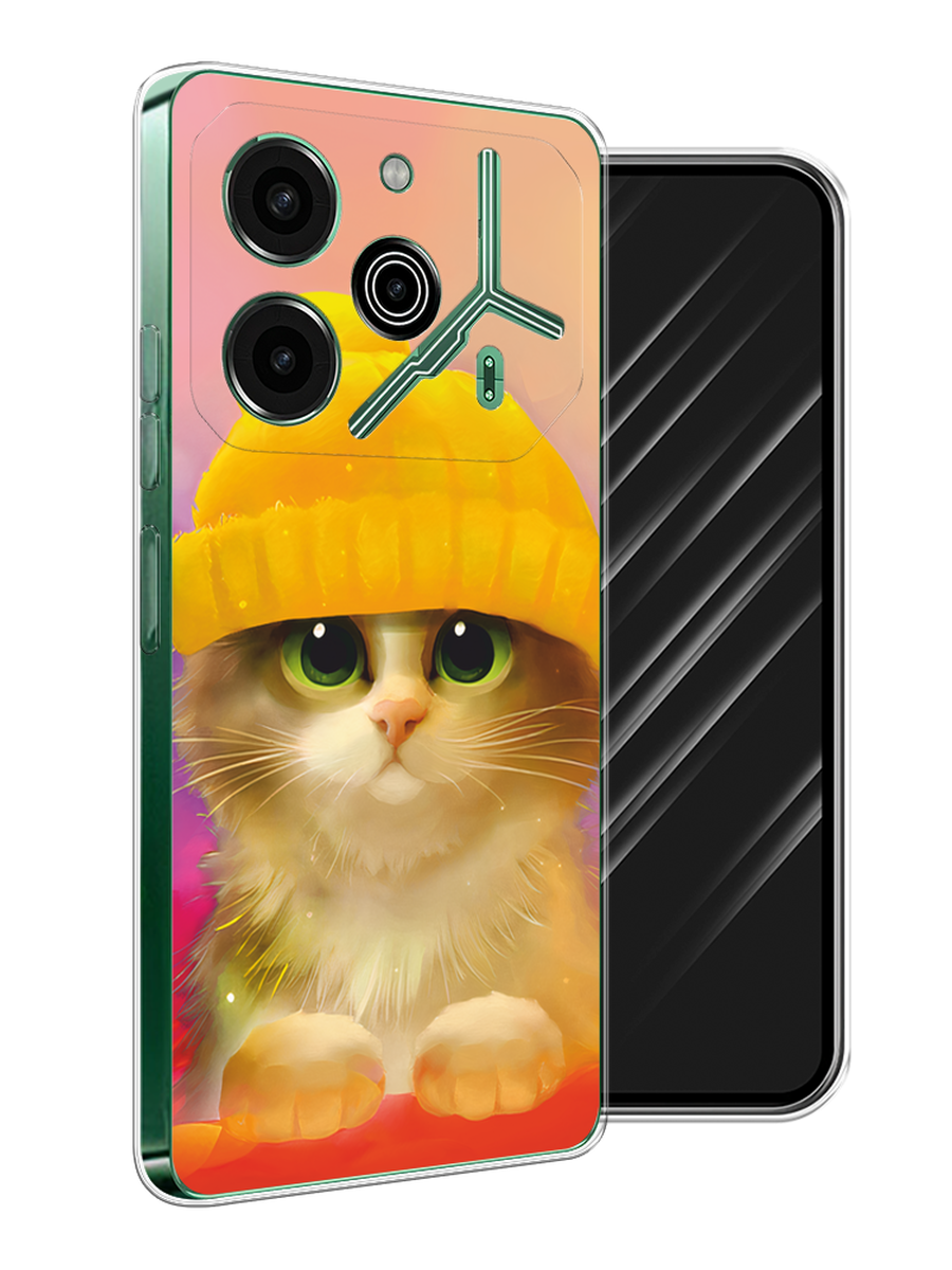 

Чехол Awog на Tecno Pova 6 Pro 5G "Котенок в желтой шапке", Желтый, 305250-1