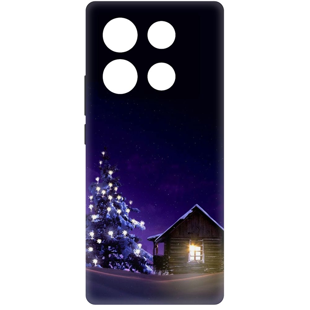

Чехол-накладка Krutoff Soft Case Зимний домик для INFINIX Note 40 Pro черный