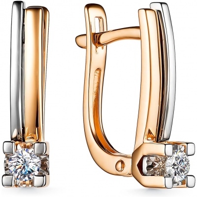 

Серьги с 2 бриллиантами из красного золота Алкор 24763-100, 24763-100