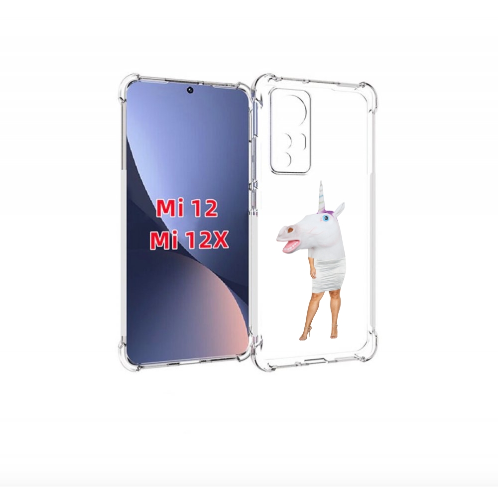 

Чехол бампер MyPads голова-единорога для Xiaomi 12., Прозрачный, Tocco