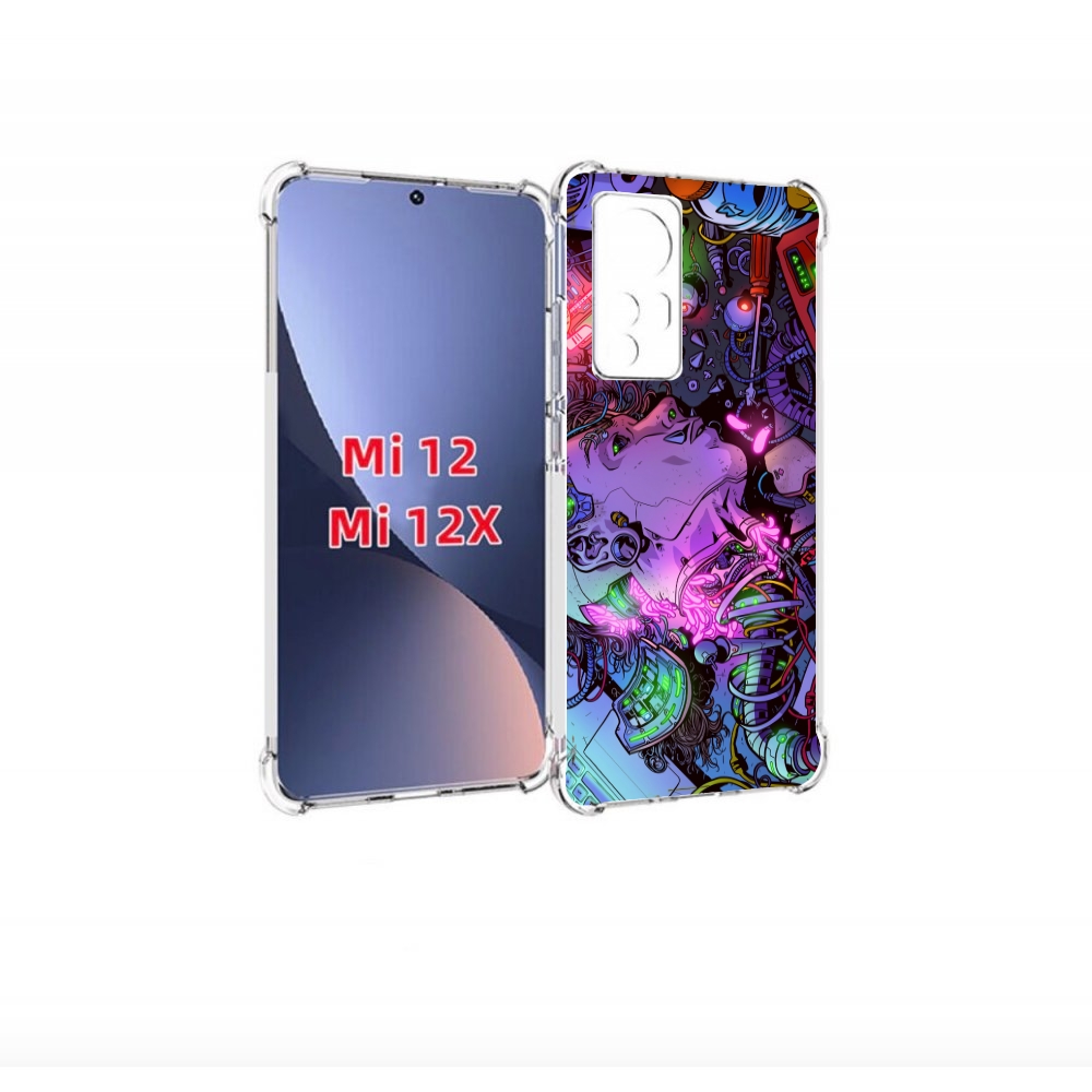 

Чехол бампер MyPads голова робота мультик для Xiaomi 12., Прозрачный, Tocco