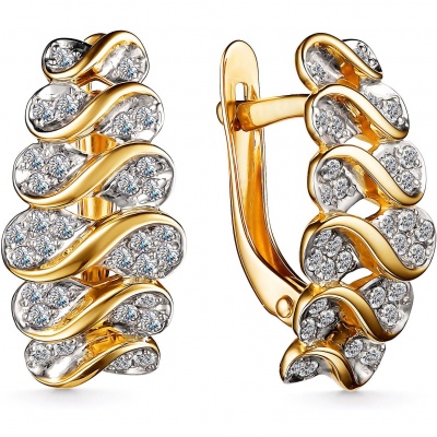 

Серьги с 64 бриллиантами из жёлтого золота Алкор 24496-300, 24496-300