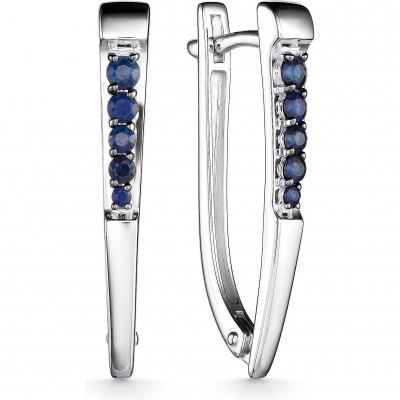 

Серьги с 10 сапфирами из белого золота Алкор 24725-202, 24725-202