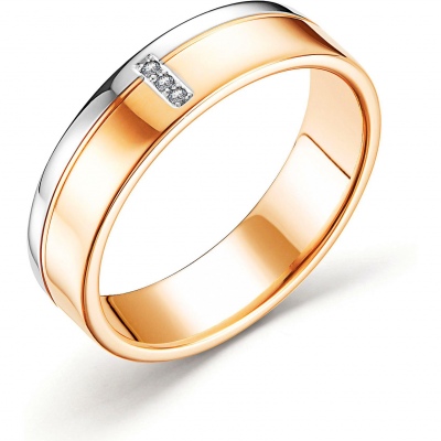 

Кольцо с 3 бриллиантами из красного золота р. 15,5 Алкор 14806-100, 14806-100