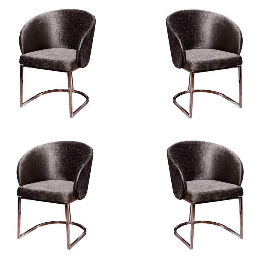 Комплект из 4-ёх стульев Orix Carla, черный, 96х96х80
