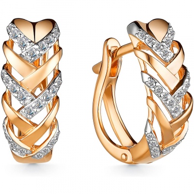 

Серьги с 48 бриллиантами из красного золота Алкор 24497-100, 24497-100