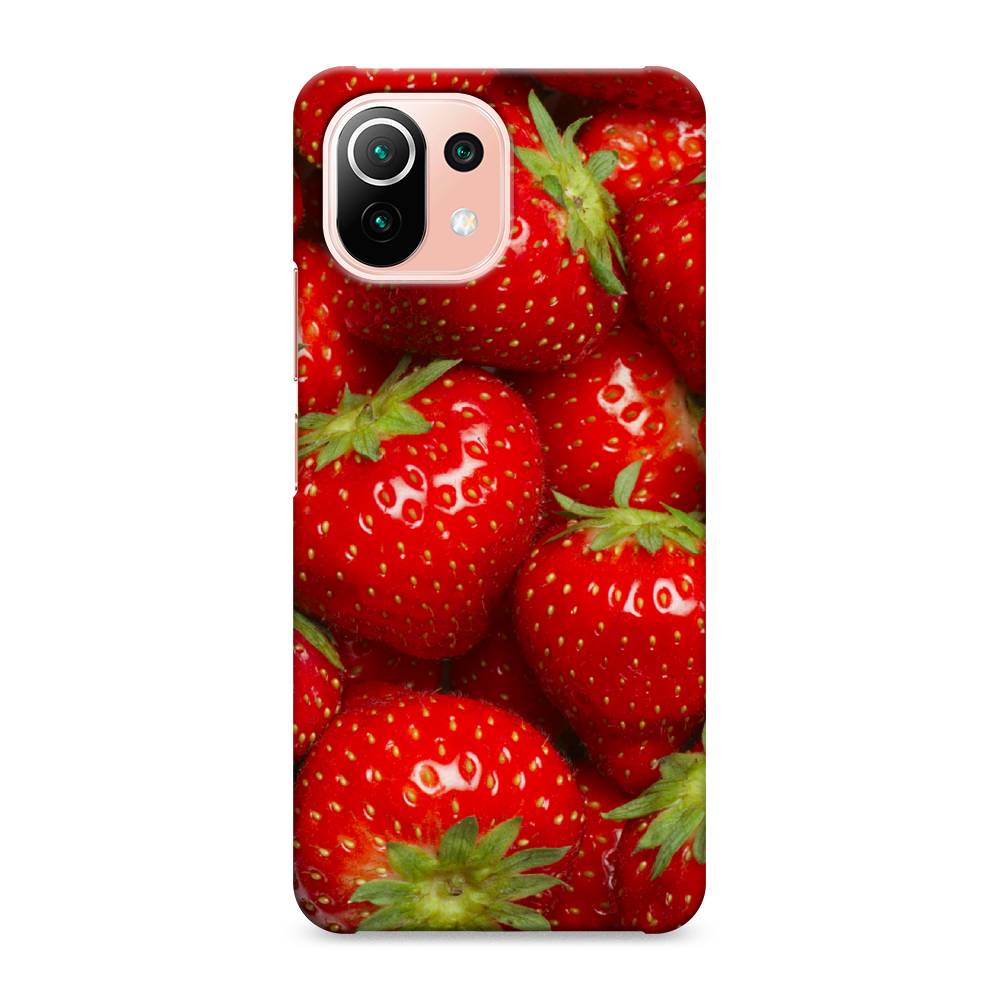 

Пластиковый чехол "Клубника" на Xiaomi Mi 11 Lite, 310220-7