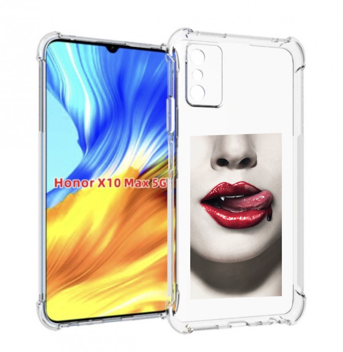 

Чехол MyPads губы-вампирши для Honor X10 Max, Прозрачный, Tocco
