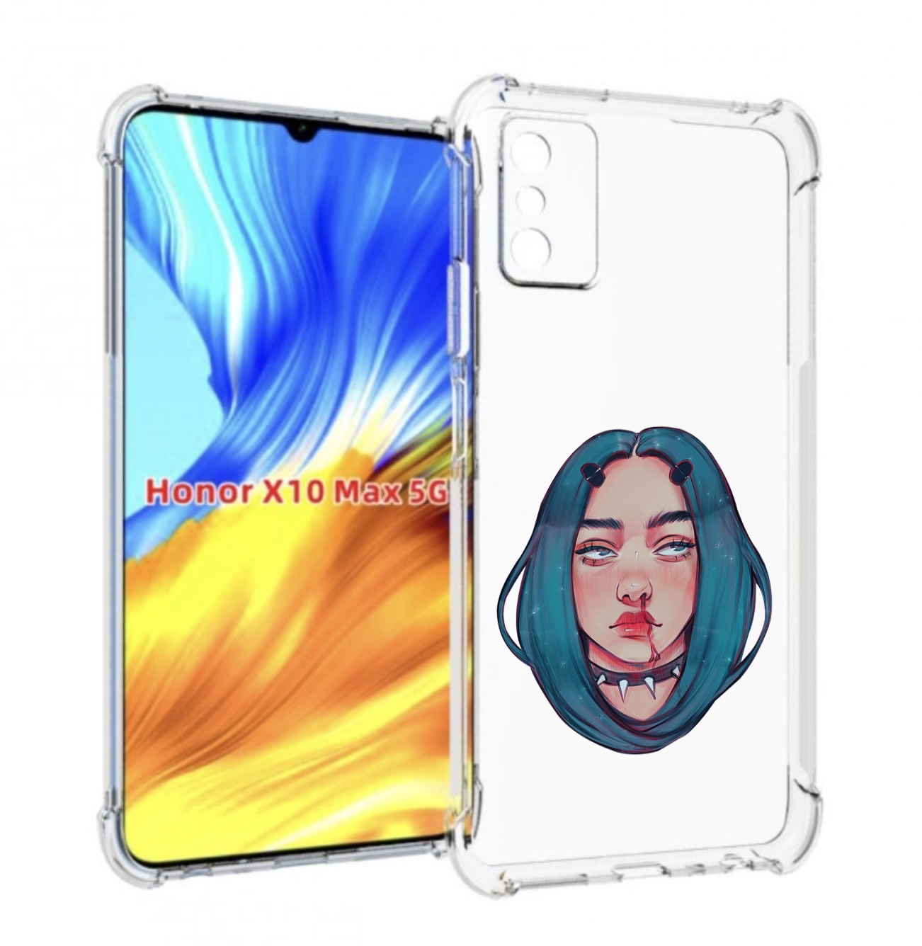 

Чехол MyPads грустная-девушка-с-синими-волосами для Honor X10 Max, Прозрачный, Tocco