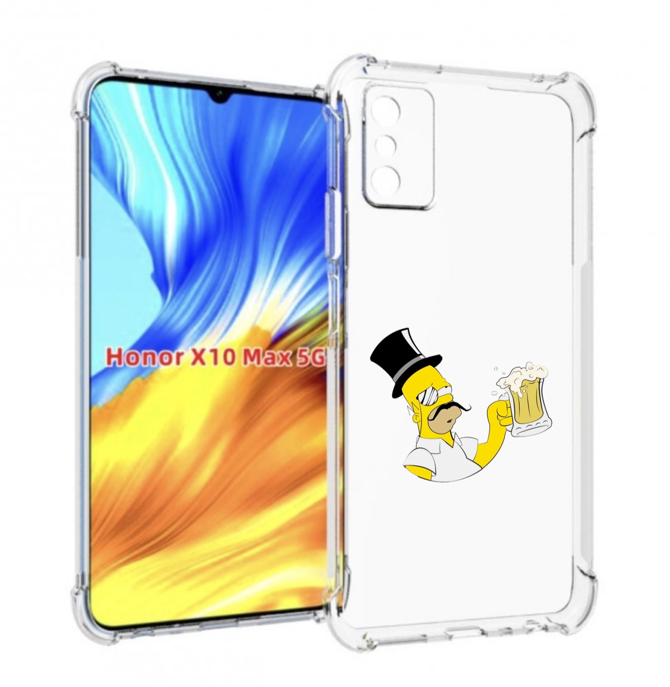 

Чехол MyPads гомер-с-напитком для Honor X10 Max, Прозрачный, Tocco