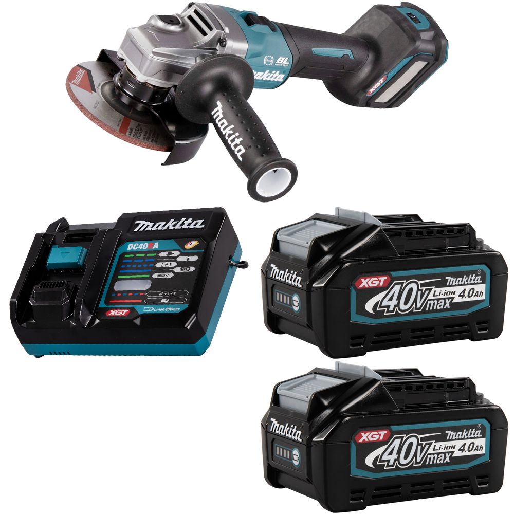 Шлифмашина угловая аккумуляторная Makita 40В XGT 125мм 2x4Ач GA023GM201