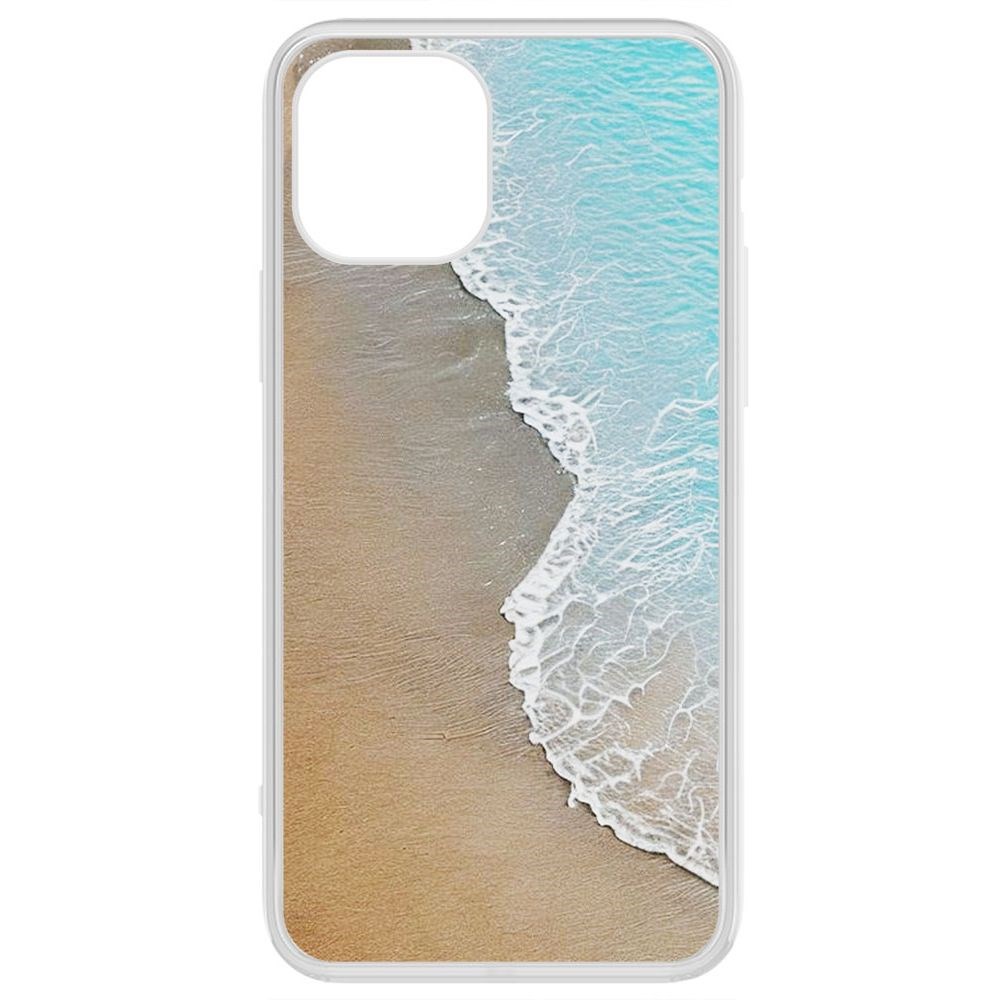 

Чехол-накладка Krutoff Clear Case Прибой для iPhone 12, Прозрачный
