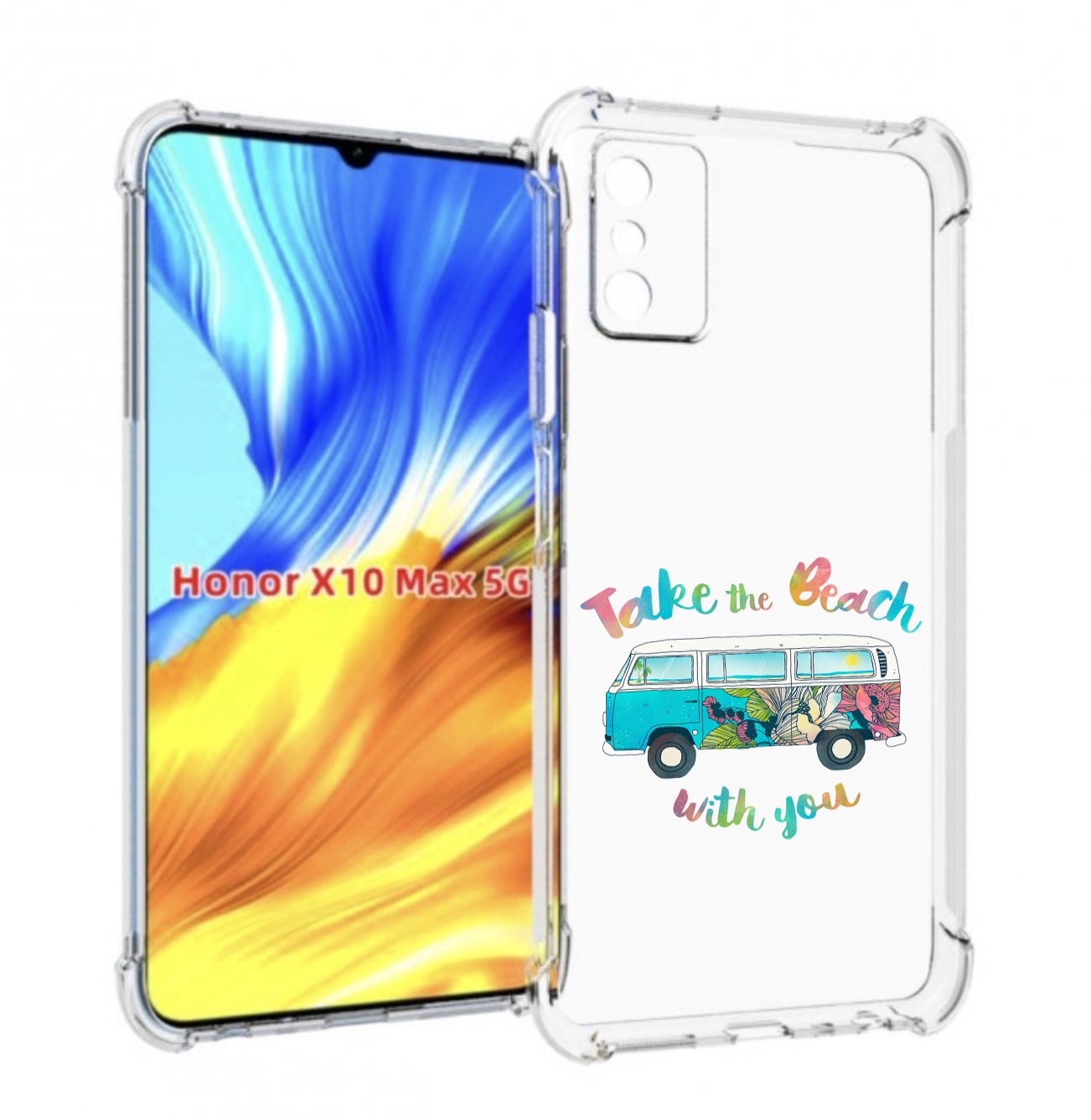 

Чехол MyPads Хиппи автобус для Honor X10 Max, Прозрачный, Tocco