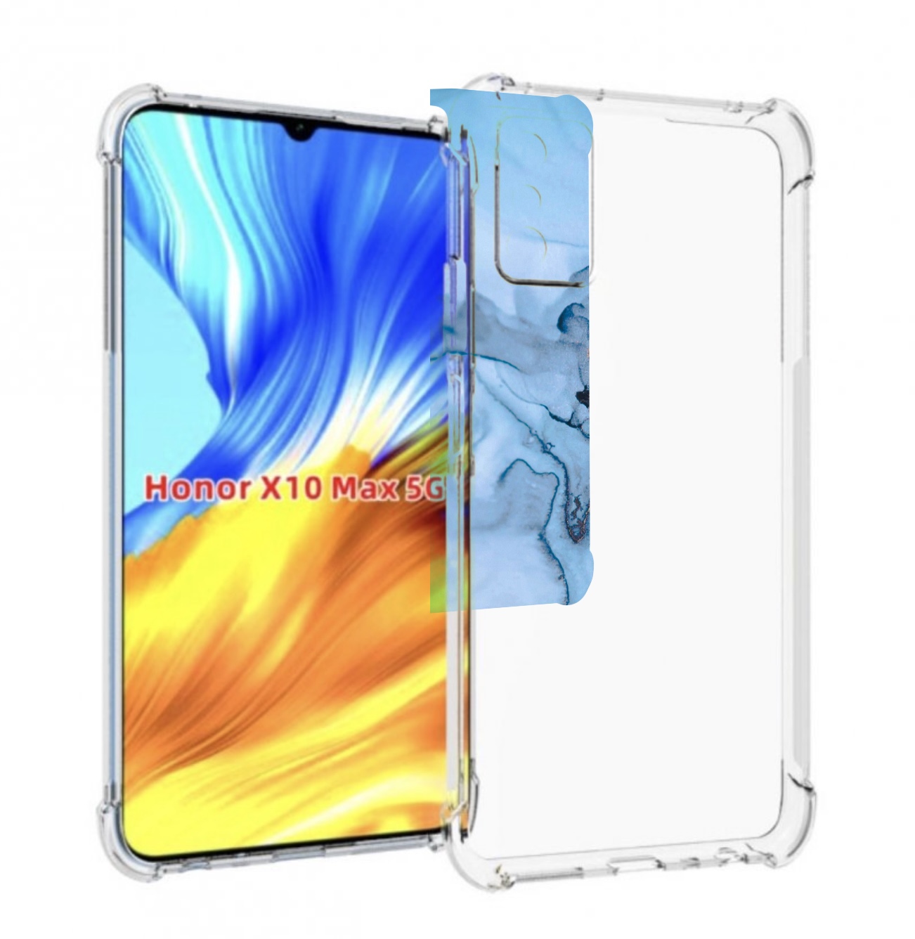 

Чехол MyPads голубой мрамор для Honor X10 Max, Прозрачный, Tocco