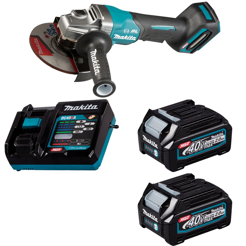 Шлифмашина угловая аккумуляторная Makita 40В XGT 150мм 2x2Ач GA036GA201