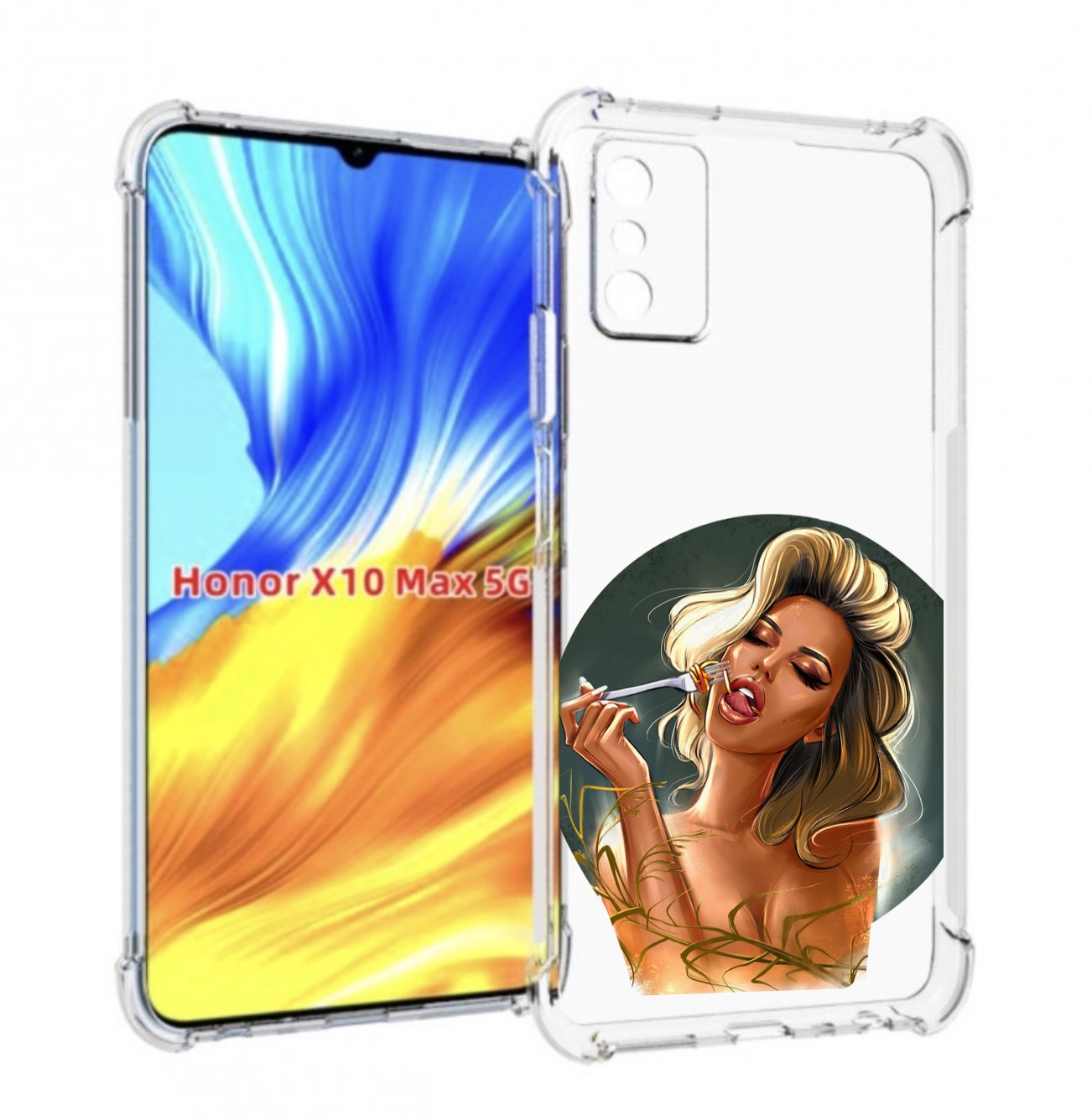 

Чехол MyPads голодная-девушка-модель женский для Honor X10 Max, Прозрачный, Tocco