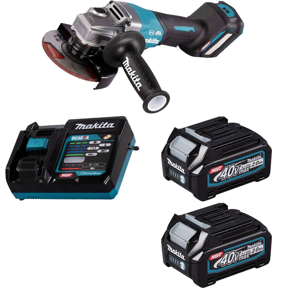 Шлифмашина угловая аккумуляторная Makita 40В XGT 125мм 2x2Ач GA029GA201