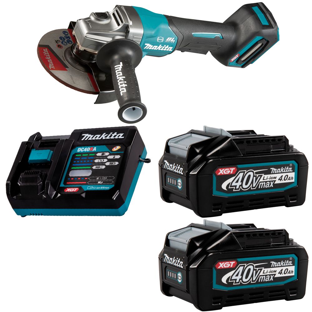 Шлифмашина угловая аккумуляторная Makita 40В XGT 150мм 2x4Ач GA036GM201