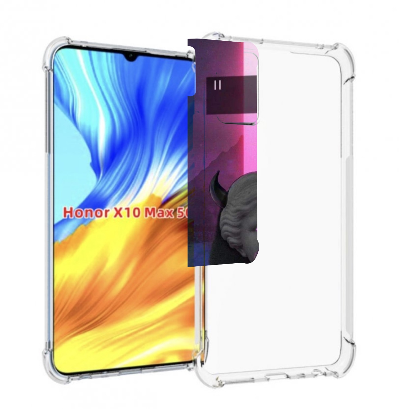 

Чехол MyPads глитч-статуя для Honor X10 Max, Прозрачный, Tocco