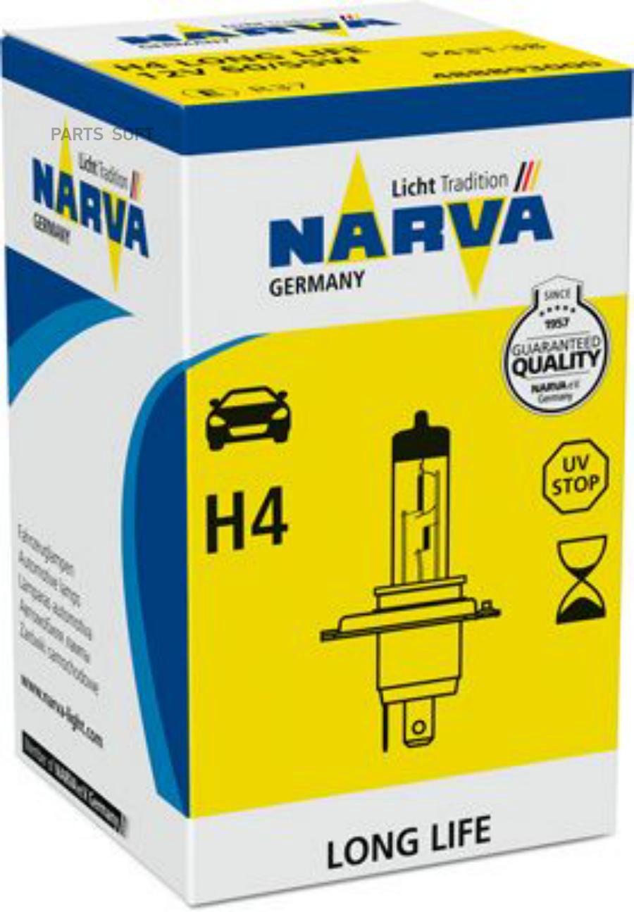 

NARVA Лампа H4 Long Life 12V 60/55W H4 LL 12V 60/55W P43t-38 C1