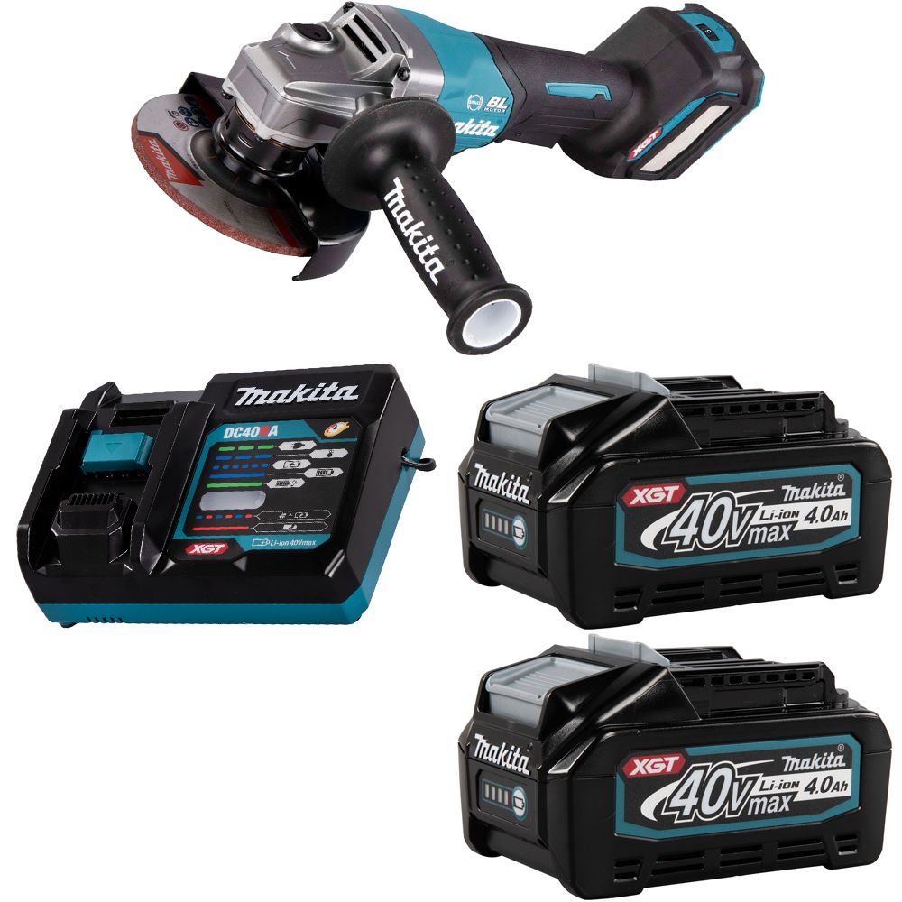 Шлифмашина угловая аккумуляторная Makita 40В XGT 125мм 2x4Ач GA029GM201