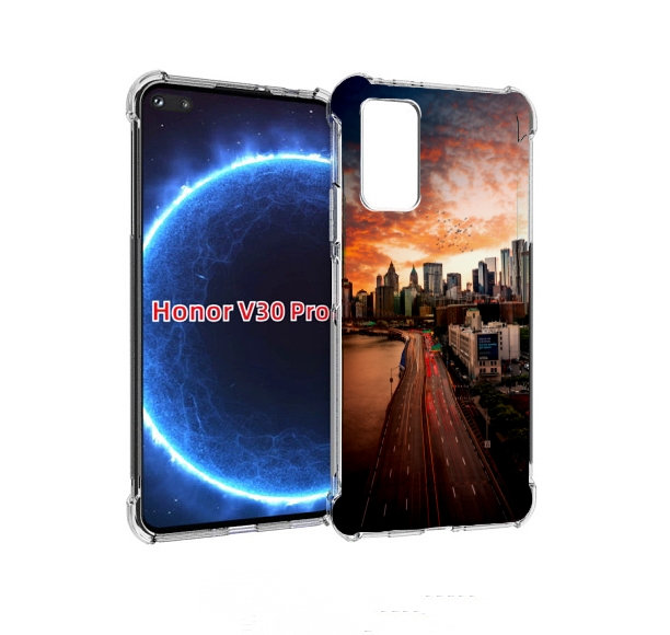 

Чехол бампер MyPads американский город фото для Honor V30, Прозрачный, Tocco