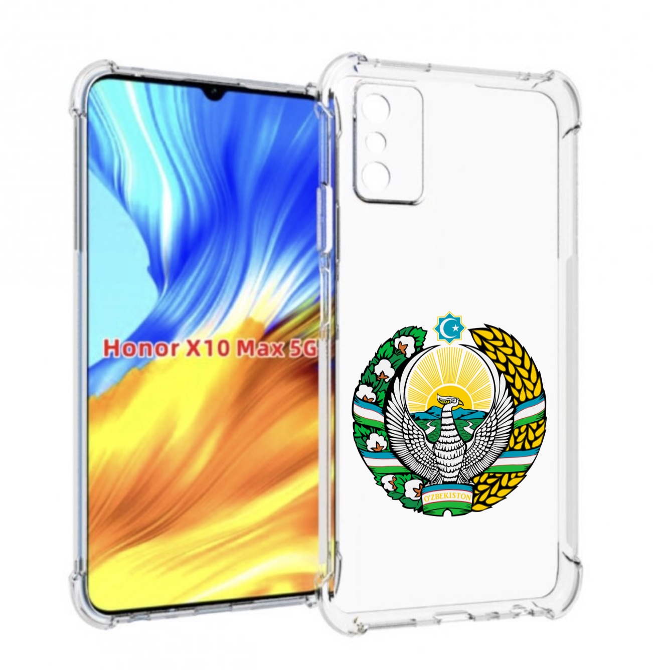 

Чехол MyPads герб-узбекистана для Honor X10 Max, Прозрачный, Tocco