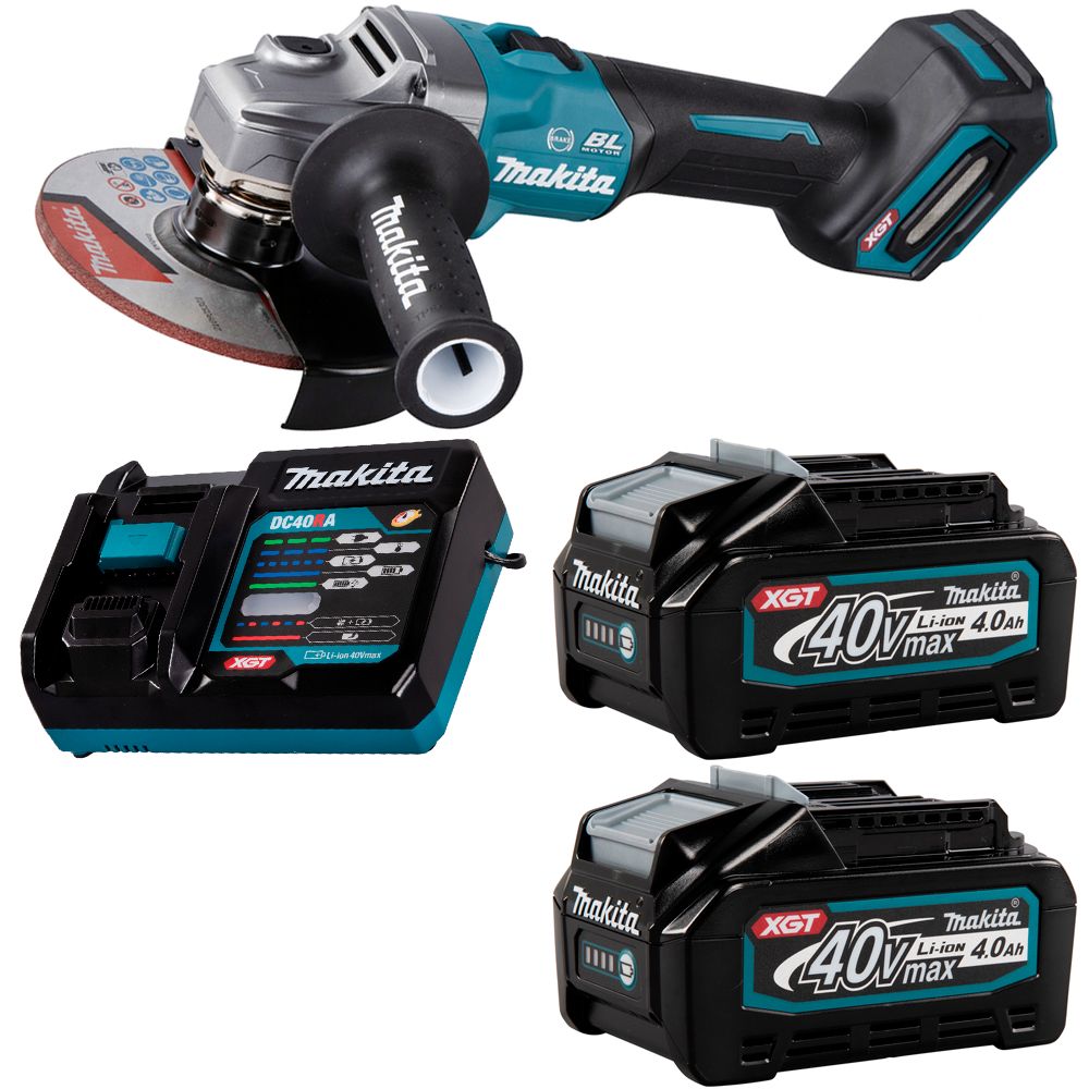 Шлифмашина угловая аккумуляторная Makita 40В XGT 150мм 2x4Ач GA035GM201