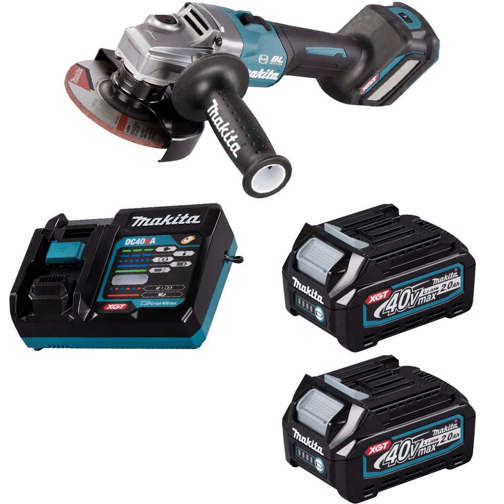 Шлифмашина угловая аккумуляторная Makita 40В XGT 125мм 2x2Ач GA023GA201