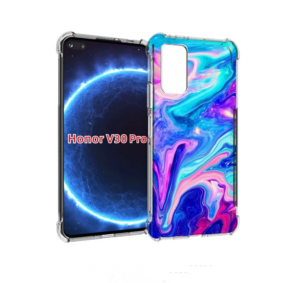 

Чехол бампер MyPads акварельные-краски для Honor V30 Pro, Прозрачный, Tocco
