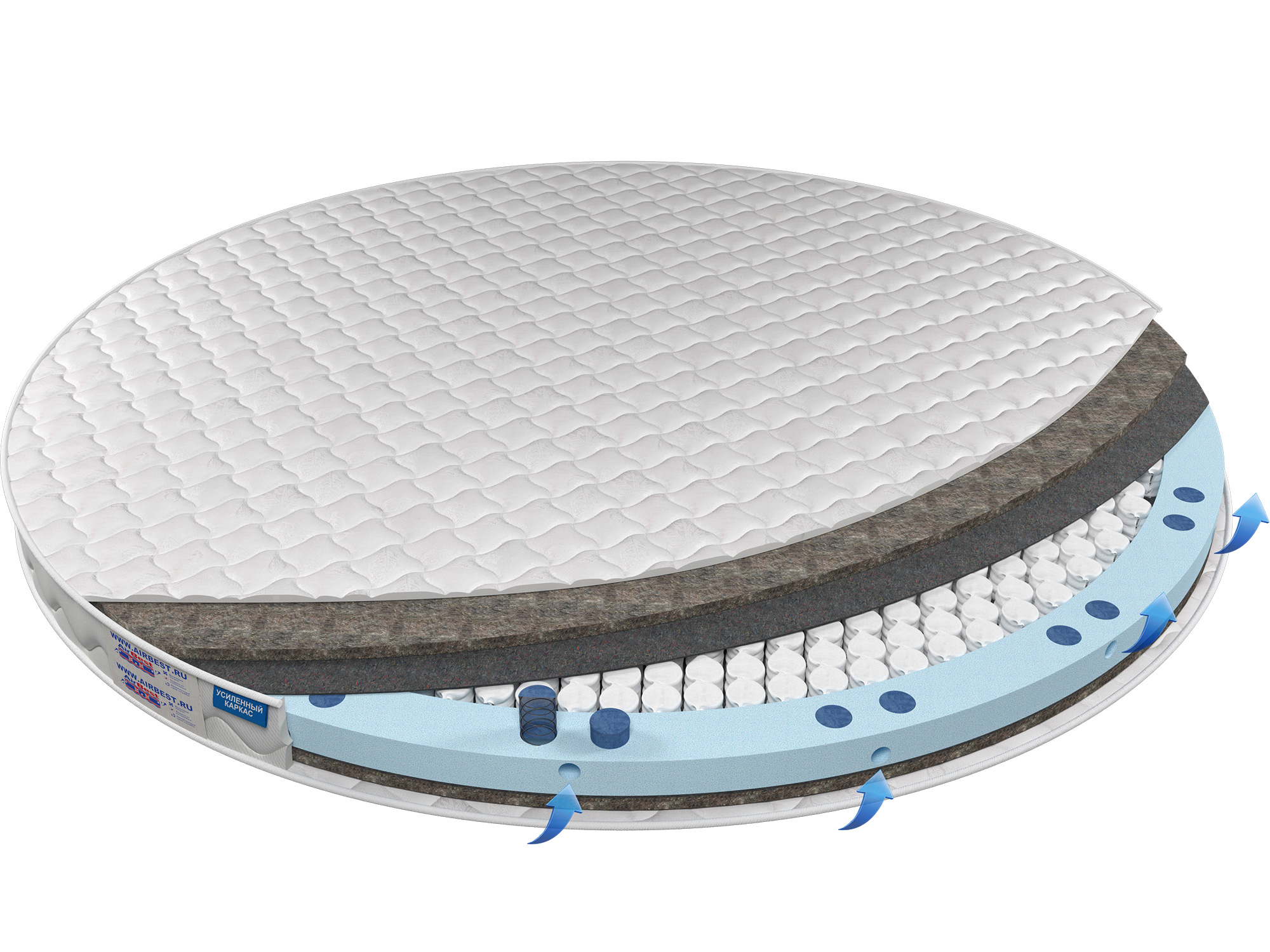 

Матрас Airbest Modest s1000r диаметр 220x11, Белый, Матрас Airbest Modest s1000r