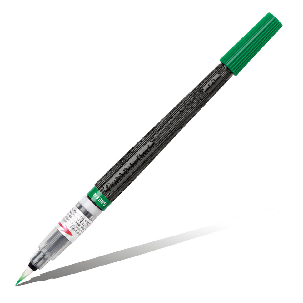 Кисть с краской Pentel Colour Brush Зеленый