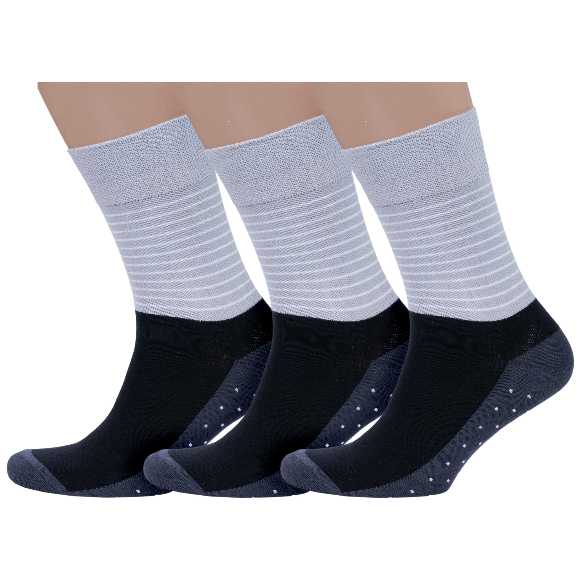 

Комплект носков мужских MoscowSocksClub msk3-М47 разноцветных 27, Серый;черный, msk3-М47