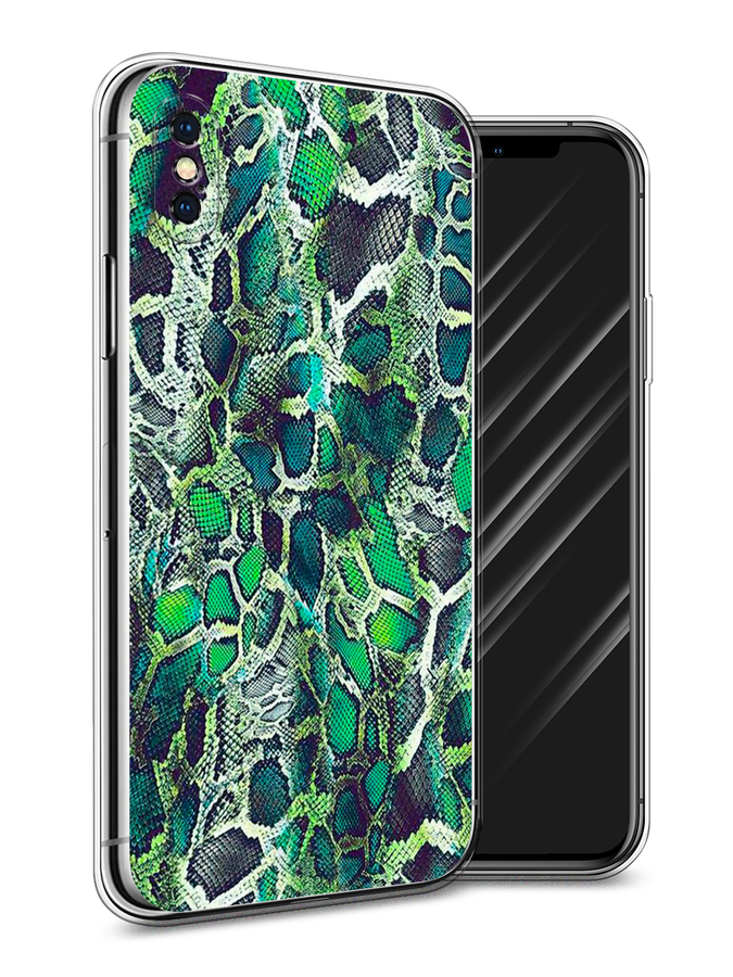 

Чехол Awog на Apple iPhone XS Max (10S Max) / Айфон XS Max (10S Max) "Зеленая кожа змеи", Разноцветный, 11950-3
