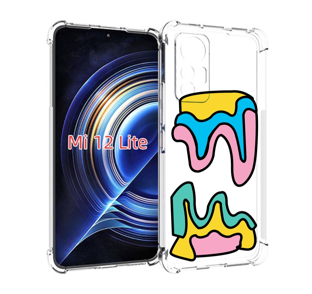 

Чехол MyPads вытекающая-абстракция для Xiaomi 12 Lite, Прозрачный, Tocco