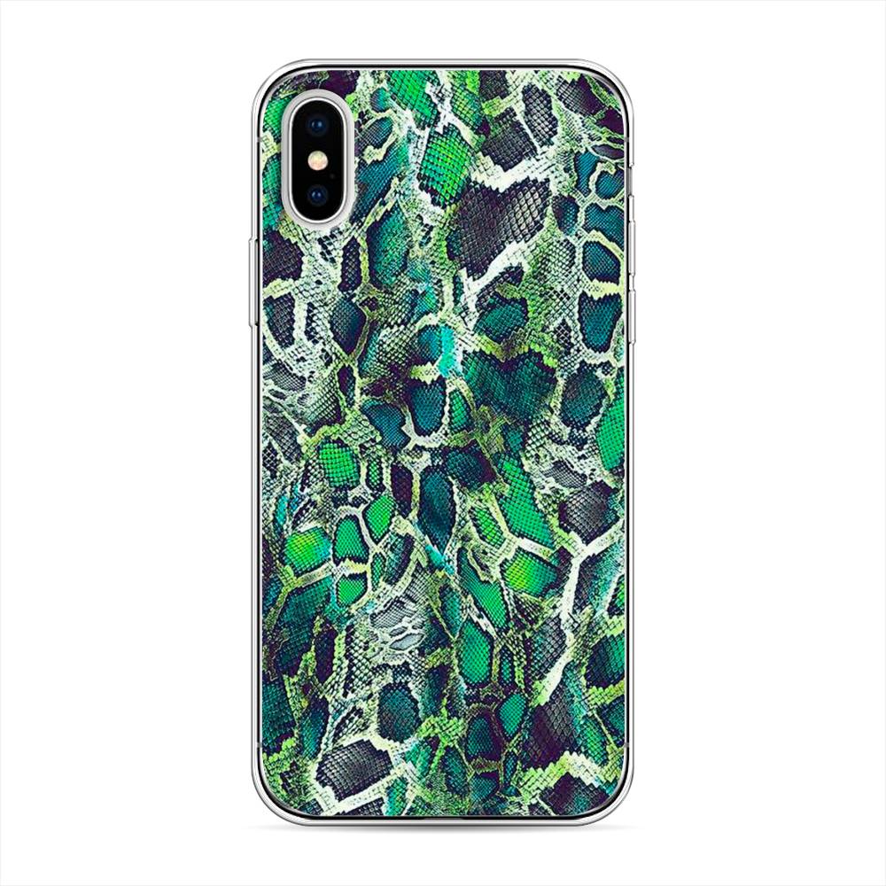 

Чехол Awog на Apple iPhone XS (10S) / Айфон XS (10S) "Зеленая кожа змеи", Разноцветный, 11850-3