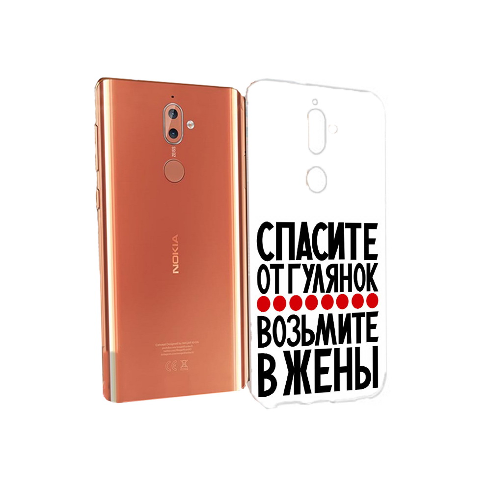 

Чехол MyPads Tocco для Nokia 9 Спасите от гулянок возьмите в жены (PT126479.94.160), Прозрачный, Tocco