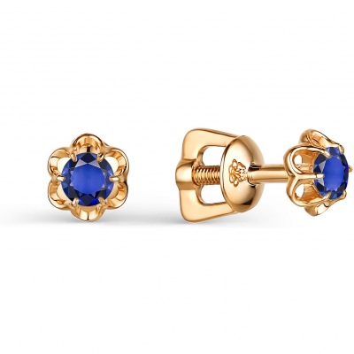 

Серьги с 2 сапфирами из красного золота Алкор 24101-102, 24101-102