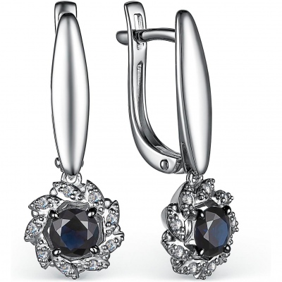 

Серьги с сапфирами и бриллиантами из белого золота Алкор 24339-202, 24339-202