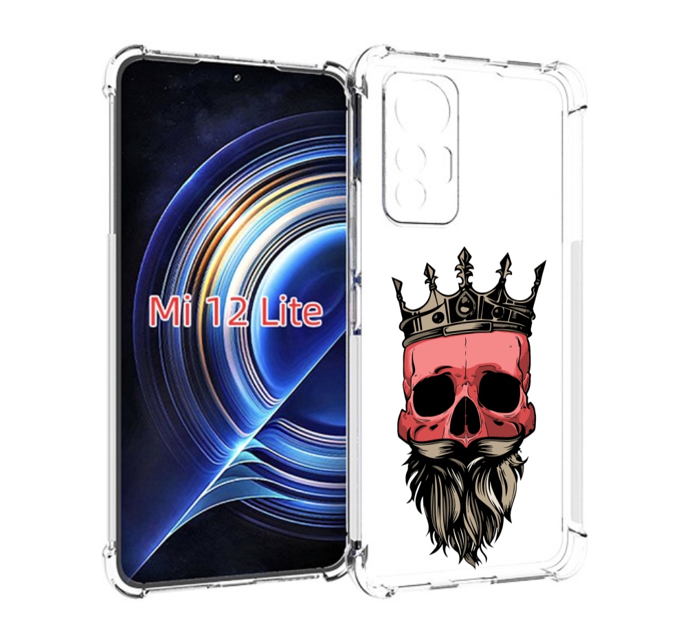 

Чехол MyPads бородатый красный череп мужской для Xiaomi 12 Lite, Прозрачный, Tocco