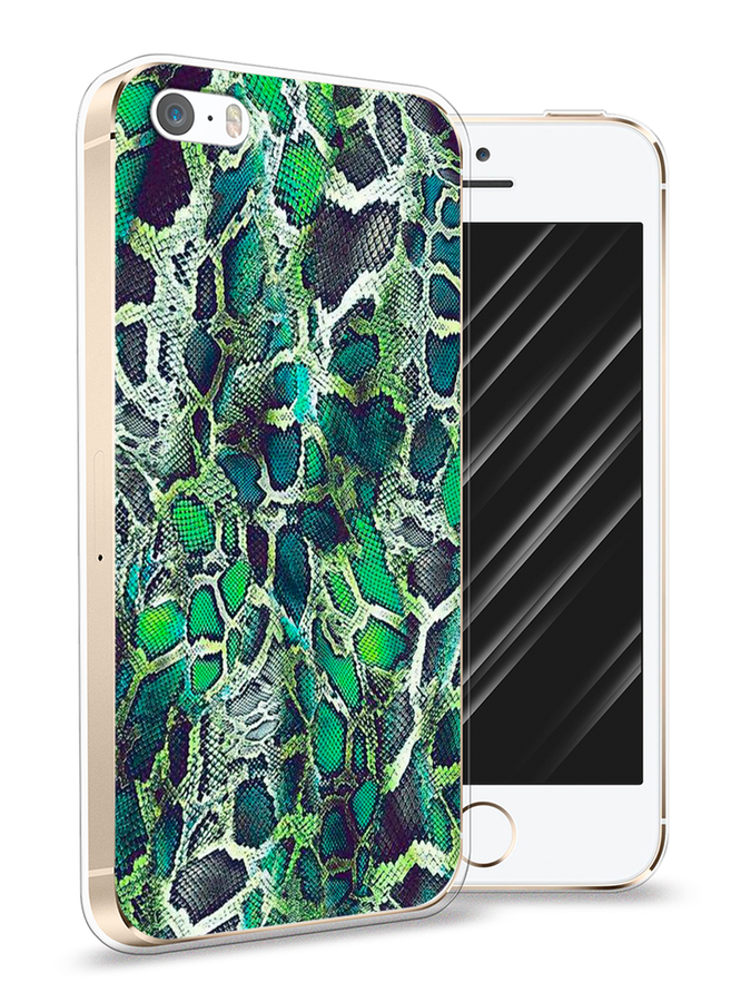 

Чехол Awog на Apple iPhone 5 / Айфон 5 "Зеленая кожа змеи", Разноцветный, 10350-3